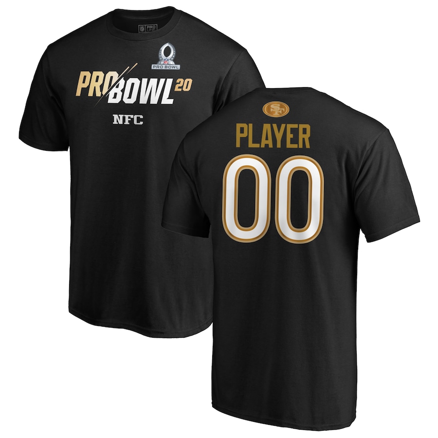 Men's Black 2020 NFC Pro Bowl Custom Player Name & Number T-Shirt