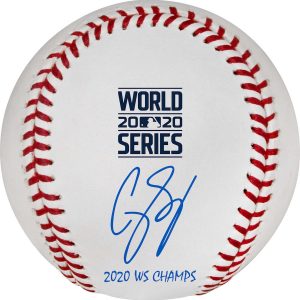 Corey Seager Los Angeles Dodgers Autographed 2020 MLB World Series Champions Baseball