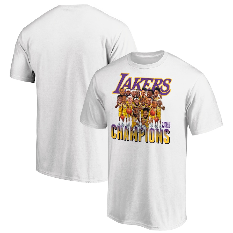 Los Angeles Lakers White 2020 NBA Finals Champions Team Caricature T-Shirt  – SHOP L.A. SPORTS