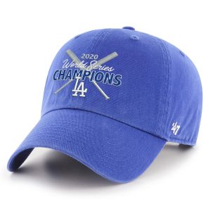 Los Angeles Dodgers ’47 2020 World Series Champions Cross Bat Clean Up Adjustable Hat