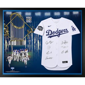 Los Angeles Dodgers Autographed 2020 MLB World Series Champions Authentic Jersey Collage