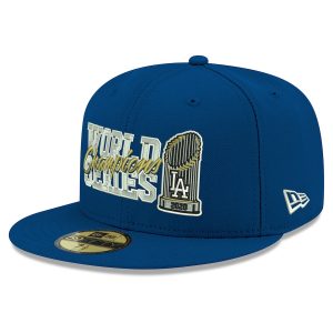 Los Angeles Dodgers New Era 2020 World Series Champions Trophy Fitted Hat