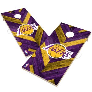 Los Angeles Lakers 2′ x 4′ Herringbone Design Cornhole Set