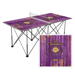Los Angeles Lakers 2020 NBA Finals Champions 6′ Weathered Design Pop Up Table Tennis Set