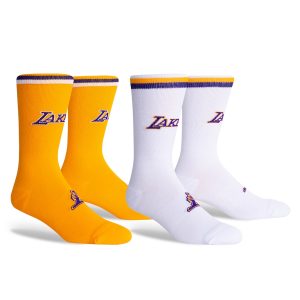 Los Angeles Lakers Youth 2-Pack Uniform Home & Away Crew Socks