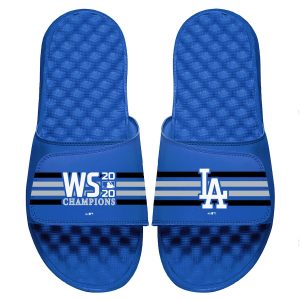 Men’s Los Angeles Dodgers ISlide Royal 2020 World Series Champions Lines Slide Sandals