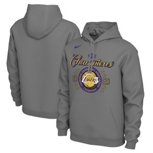 Nike Los Angeles Lakers Charcoal 2020 NBA Finals Champions Pullover Hoodie