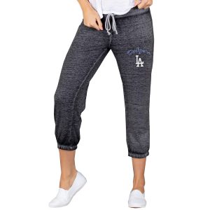Women’s Los Angeles Dodgers Concepts Sport Charcoal NBO Knit Capri Pants