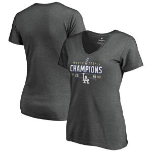Women’s Los Angeles Dodgers 2020 World Series Champions V-Neck T-Shirt